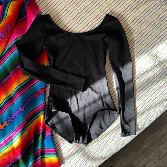 Capezio Black Long-sleeved Bodysuit | Adult Size Medium - Picture 1 of 3